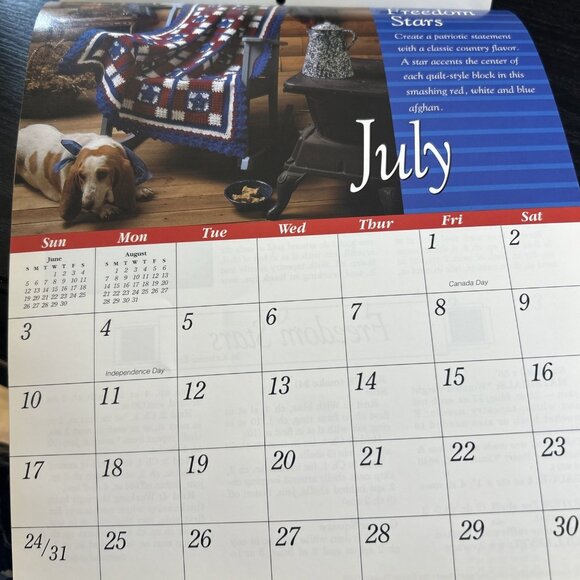 Vintage Afghan Calendar 1994 - The Needlecraft Shop #941212 With stitch Guide - Picture 3 of 4